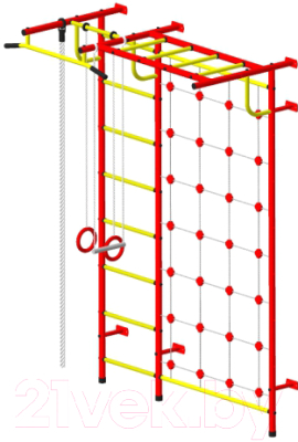 Детский спортивный комплекс Пионер С4СМ (красный/желтый) - фото