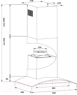 Вытяжка купольная Germes Alt Sensor 50