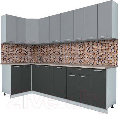 Готовая кухня Интерлиния Мила Лайт 1.2x2.7 - фото