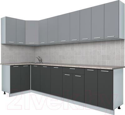 Готовая кухня Интерлиния Мила Лайт 1.2x3.0 - фото