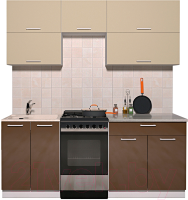 Готовая кухня Интерлиния Мила Gloss 50-19 - фото