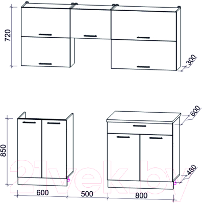 Готовая кухня Интерлиния Мила Gloss 50-19