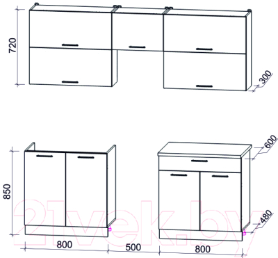 Готовая кухня Интерлиния Мила Gloss 50-21