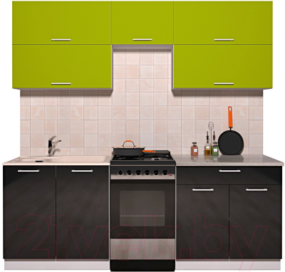 Готовая кухня Интерлиния Мила Gloss 50-21 - фото