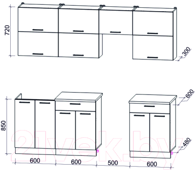 Готовая кухня Интерлиния Мила Gloss 50-23