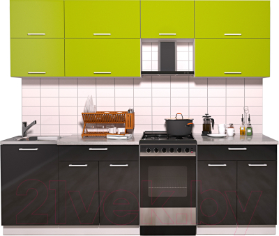 Готовая кухня Интерлиния Мила Gloss 50-24 - фото