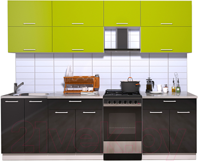 Готовая кухня Интерлиния Мила Gloss 50-25 - фото