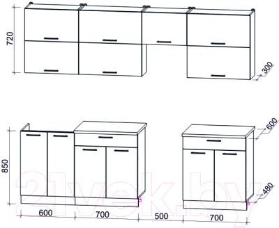 Готовая кухня Интерлиния Мила Gloss 50-25
