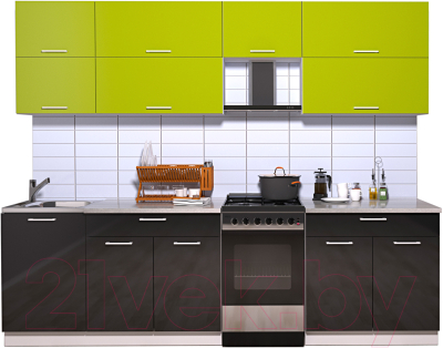 Готовая кухня Интерлиния Мила Gloss 50-26 - фото