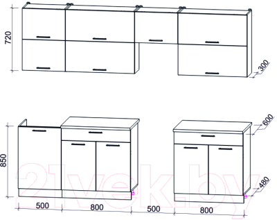 Готовая кухня Интерлиния Мила Gloss 50-26
