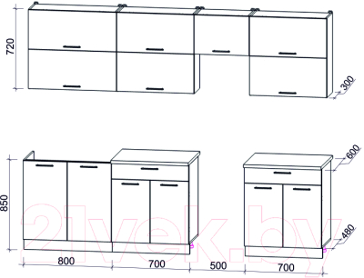 Готовая кухня Интерлиния Мила Gloss 50-27