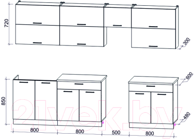 Готовая кухня Интерлиния Мила Gloss 50-29