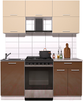 Готовая кухня Интерлиния Мила Gloss 60-17 - фото
