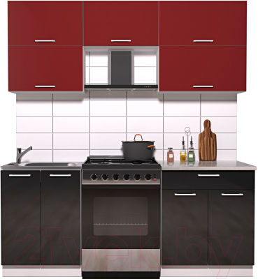 Готовая кухня Интерлиния Мила Gloss 60-19 - фото