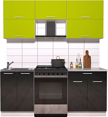 Готовая кухня Интерлиния Мила Gloss 60-19 - фото