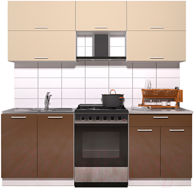 Готовая кухня Интерлиния Мила Gloss 60-21 - фото