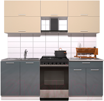 Готовая кухня Интерлиния Мила Gloss 60-21 - фото