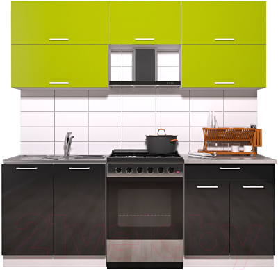 Готовая кухня Интерлиния Мила Gloss 60-21 - фото