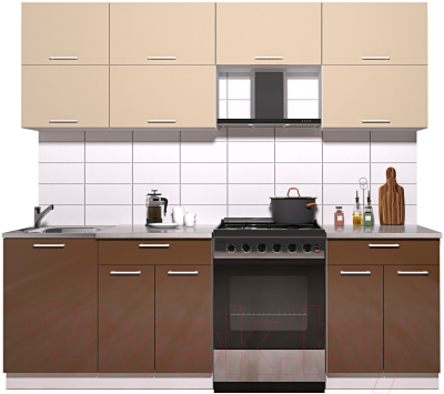 Готовая кухня Интерлиния Мила Gloss 60-23 - фото