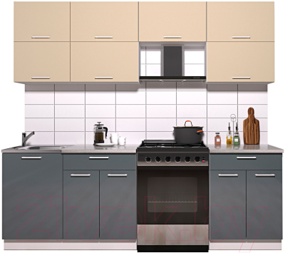 Готовая кухня Интерлиния Мила Gloss 60-23 - фото