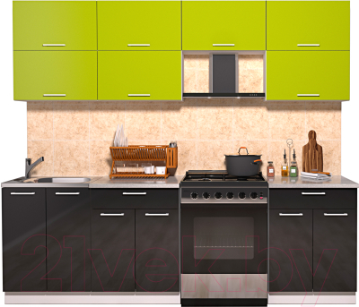 Готовая кухня Интерлиния Мила Gloss 60-24 - фото