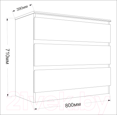 Комод Евва Турин ТР-3S/S (дуб сонома)