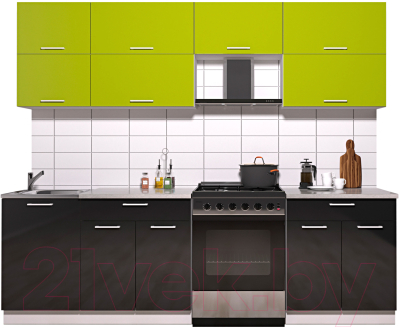 Готовая кухня Интерлиния Мила Gloss 60-25 - фото