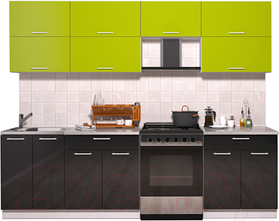 Готовая кухня Интерлиния Мила Gloss 60-26 - фото