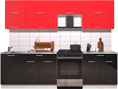 Готовая кухня Интерлиния Мила Gloss 60-27 - фото