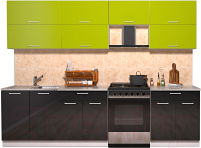 Готовая кухня Интерлиния Мила Gloss 60-28 - фото