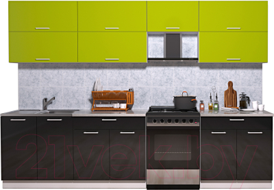 Готовая кухня Интерлиния Мила Gloss 60-30 - фото