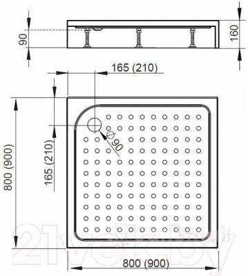 Душевой поддон Radaway Rodos C900 / 4K99155-04