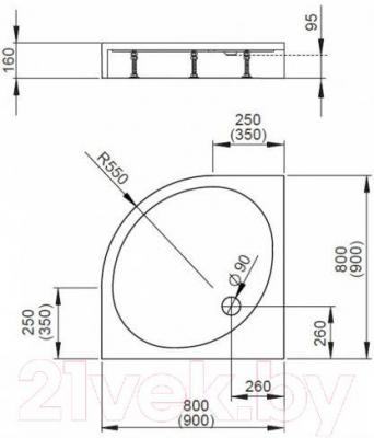 Душевой поддон Radaway Patmos A900 Compact / 4S99155-05