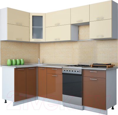 Готовая кухня Интерлиния Мила Gloss 50-12x24 - фото