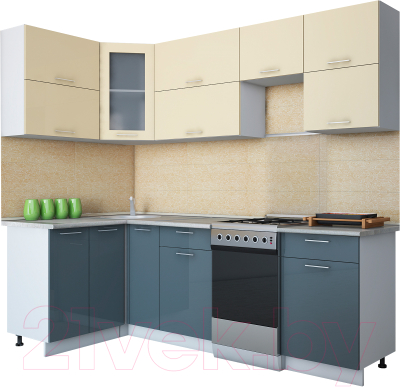 Готовая кухня Интерлиния Мила Gloss 50-12x24 - фото