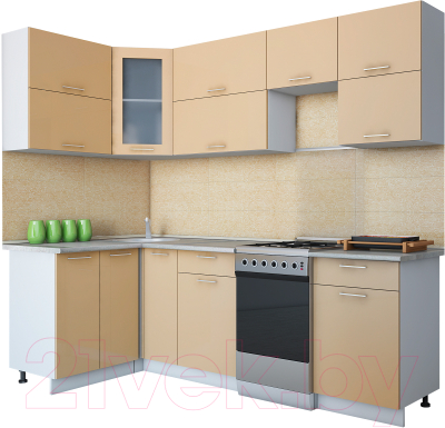 Готовая кухня Интерлиния Мила Gloss 50-12x24 - фото