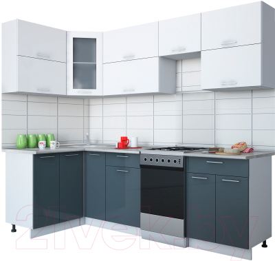 Готовая кухня Интерлиния Мила Gloss 50-12x25 - фото