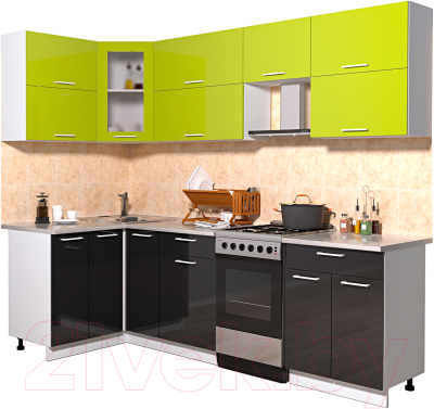 Готовая кухня Интерлиния Мила Gloss 50-12x25 - фото