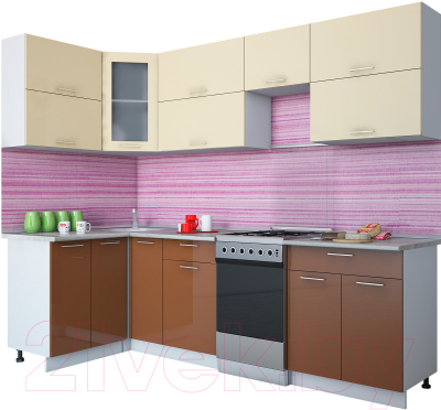 Готовая кухня Интерлиния Мила Gloss 50-12x26 - фото