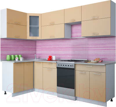 Готовая кухня Интерлиния Мила Gloss 50-12x26 - фото