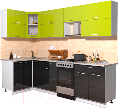 Готовая кухня Интерлиния Мила Gloss 50-12x26 - фото