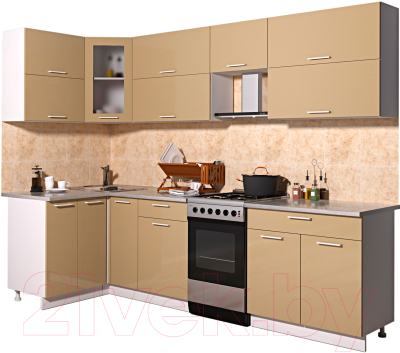 Готовая кухня Интерлиния Мила Gloss 50-12x27 - фото