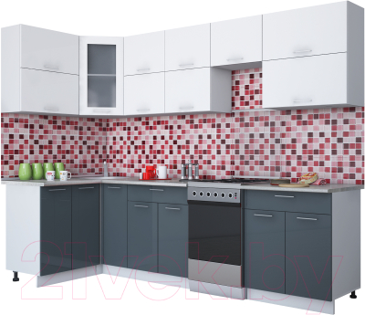 Готовая кухня Интерлиния Мила Gloss 50-12x28 - фото
