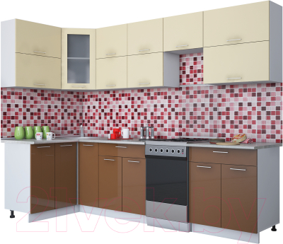 Готовая кухня Интерлиния Мила Gloss 50-12x28 - фото