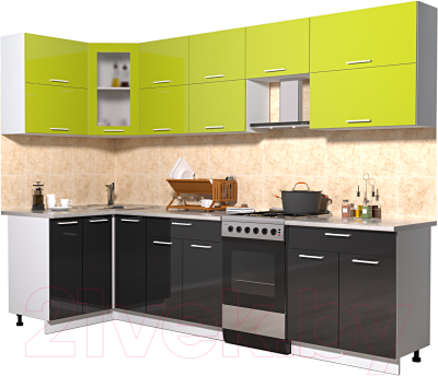 Готовая кухня Интерлиния Мила Gloss 50-12x28 - фото