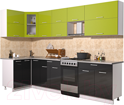 Готовая кухня Интерлиния Мила Gloss 50-12x29 - фото