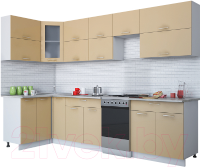 Готовая кухня Интерлиния Мила Gloss 50-12x30 - фото