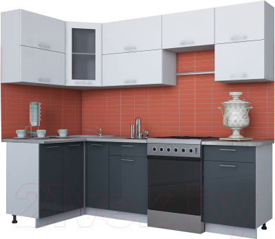 Готовая кухня Интерлиния Мила Gloss 60-12x25 - фото