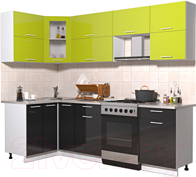 Готовая кухня Интерлиния Мила Gloss 60-12x25 - фото