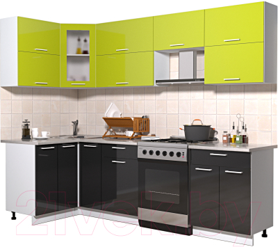 Готовая кухня Интерлиния Мила Gloss 60-12x26 - фото